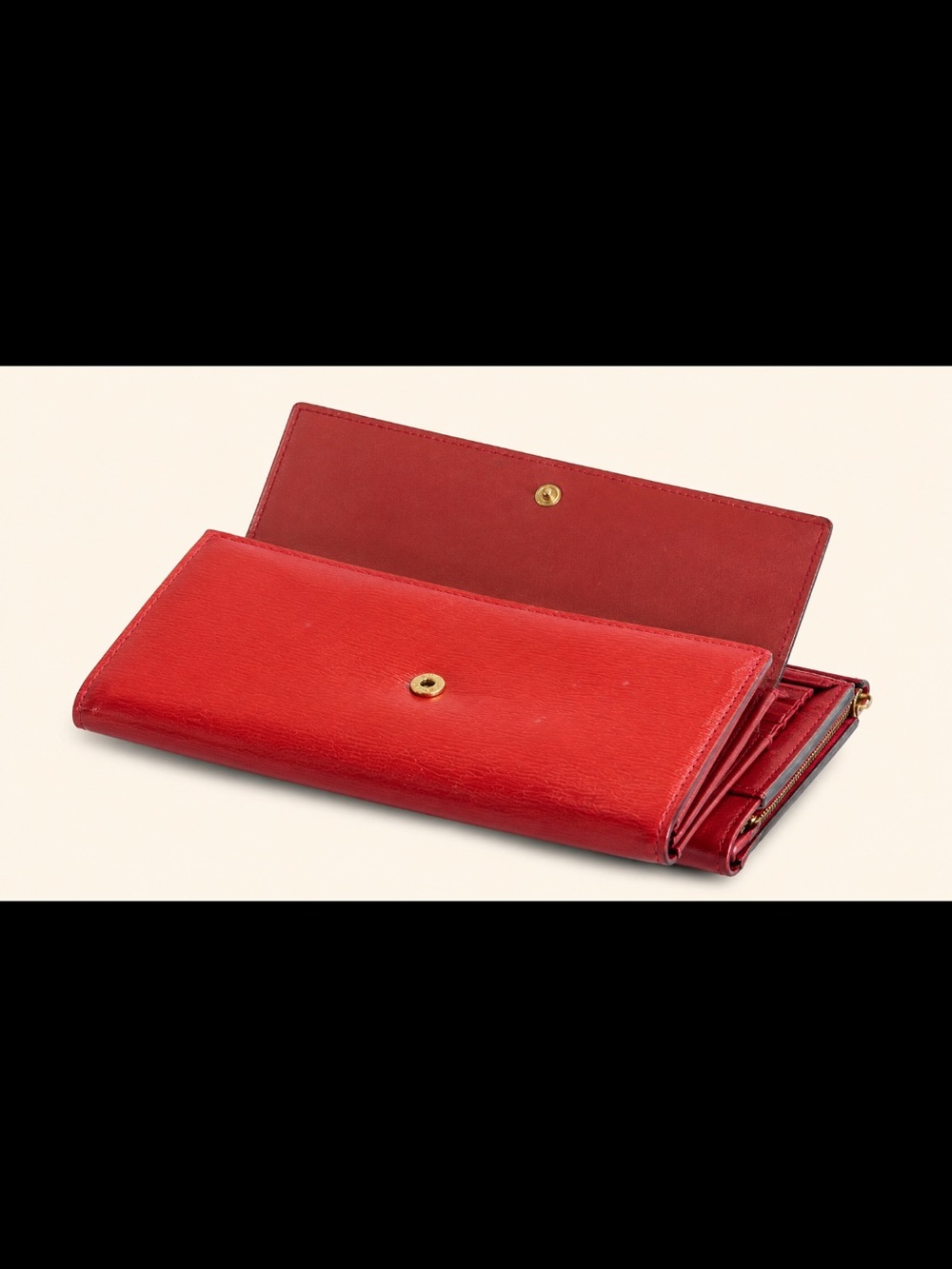 Gucci GUCCISIMA Heart Red Leather Long Wallet EUC - Picture 6 of 9